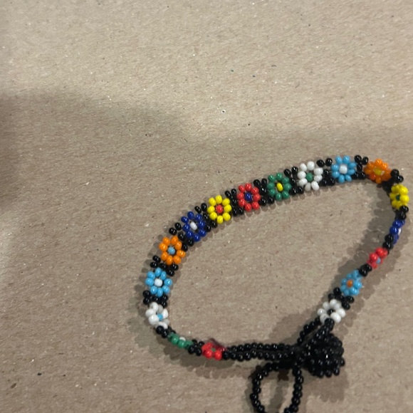 Flower Chain Multifcolor Beaded Bracelet 90s - Picture 6 of 11